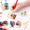 DIY Sublimation Printing Wood Charm Keychain Making Finding Kits WOCR-PW0001-180A-4