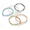 Faceted Glass Beads Stretch Bracelets BJEW-JB04138-1