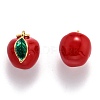 Brass Enamel Charms X-KK-O140-03G-1