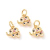 Brass Micro Pave Cubic Zirconia Charms X-ZIRC-F106-08G-1