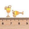 Brass Enamel Pendants KK-B157-20G-02-3