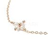 Shell Pearl Beaded Cross Link Anklets AJEW-AN00535-4