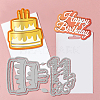 4Pcs 4 Styles Birthday Theme Carbon Steel Cutting Dies Stencils DIY-WH0309-2083-3