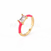 Adjustable Brass Micro Pave Clear Cubic Zirconia Finger Rings RJEW-S045-078-NR-4
