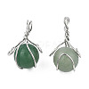 Natural Green Aventurine Pendants G-N333-013B-2