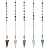 Natural Mixed Gemstone Pointed Dowsing Pendulums PALLOY-JF02456-1