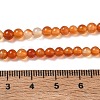 Round Natural Red Agate Bead Strands G-M257-4mm-26-4
