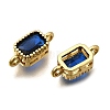 Real 18K Gold Plated Brass Micro Pave Cubic Zirconia Links Connectors ZIRC-L100-009G-01-2