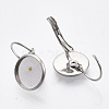 Tarnish Resistant Flat Round Tray Smooth Surface 304 Stainless Steel Leverback Earring Findings LS-STAS-R065-66-2