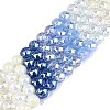 Electroplate Imitation Jade & Opaque & Transparent Glass Beads Strands EGLA-Q135-8MM-A05-1