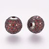 Brass Micro Pave Cubic Zirconia Beads ZIRC-G092-23B-03-1