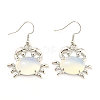 Natural & Synthetic Mixed Gemstone Crab Dangle Earrings G-Z033-13P-2
