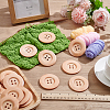 44Pcs Wood Buttons BUTT-PH0001-42B-4