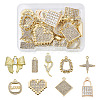 Spritewelry 18Pcs 9 Style Alloy Crystal Rhinestone Pendants FIND-SW0001-30-11