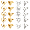 Unicraftale 10 Pairs 2 Colors Heart with Musical Note 304 Stainless Steel Stud Earrings for Women STAS-UN0034-78-1