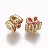 Brass Enamel Beads KK-L179-05F-2