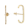 Brass with Crystal Rhinestone Stud Earrings EJEW-D252-01G-2