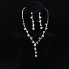 Brass Rhinestones Necklaces & Earring Sets for Women WGF929C-03-1