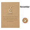 Moon & Star Alloy Rhinestone Birth Stone Pendant Necklaces WG0039E-11-1