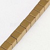 Electroplate Non-magnetic Synthetic Hematite Beads Strands G-J170A-3x3mm-07-3