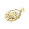 Brass Pave Shell Pendants KK-I708-16O-G-2