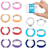 7 Pairs 7 Colors 304 Stainless Steel Chunky Huggie Hoop Earrings with Enamel for Women EJEW-DC0001-19-1
