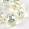 Electroplate Glass Beads Strands X-EGLA-Q062-8mm-A02-4