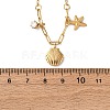 Shell Shape & Starfish 304 Stainless Steel Rhinestone Pendant Necklaces for Women NJEW-M107-02G-3