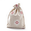 Polycotton(Polyester Cotton) Packing Pouches Drawstring Bags X-ABAG-S003-02A-1