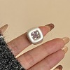 Brass Pave Cubic Zirconia Cuff Open Rings WG61A4F-01-1