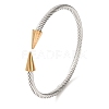 Duo Tone 304 Stainless Steel Double Terminal Cone Open Cuff Bangles for Women SA-CBA2192-03GP-4