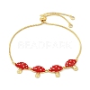 Brass Micro Pave Clear Cubic Zirconia Slider Bracelets BJEW-Z126-03G-4