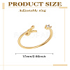 1Pc Letter Brass Rhinestone Open Cuff Rings for Women AJEW-LP0004-47I-G-2