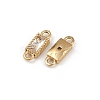 304 Stainless Steel Pave Clear Cubic Zirconia Rectangle Links Connector Charms STAS-F322-13G-2