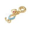 Rack Plating Brass Enamel European Dangle Charms KK-P279-33G-2