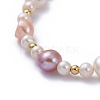 Natural Baroque Pearl Keshi Pearl Beaded Bracelets BJEW-JB05266-03-2