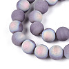 Frosted Opaque Glass Beads Strands GLAA-T032-P10mm-MBB07-3