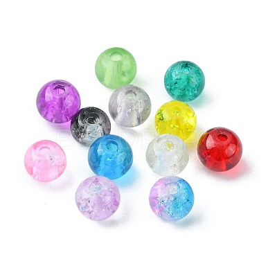 840Pcs 12 Colors Spray Painted Crackle Glass Beads CCG-FS0001-01-1