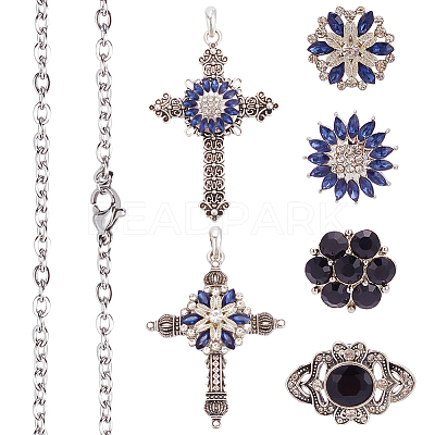 DIY Interchangeable Pendant Necklace Making Kit DIY-DR0001-01-1