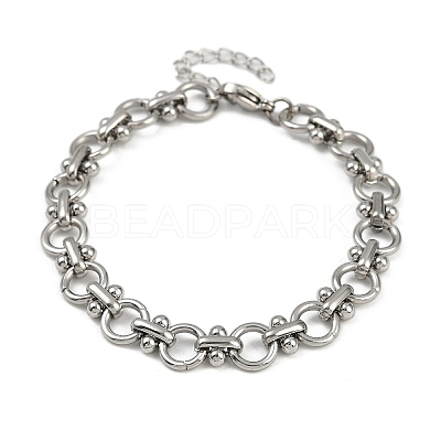 304 Stainless Steel Link Chain Bracelets BJEW-H207-01B-P-1