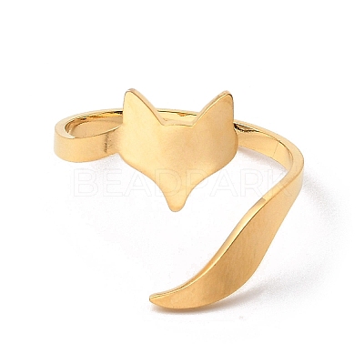 304 Stainless Steel Open Cuff Rings RJEW-Q808-02F-G-1