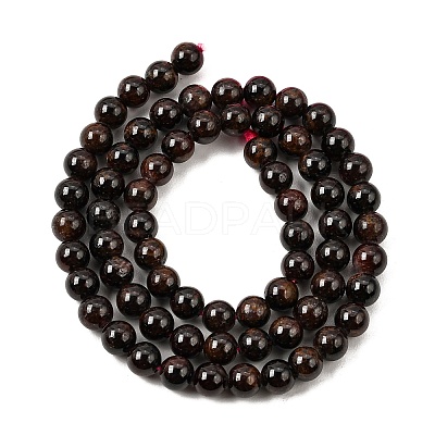 Natural Garnet Gemstone Bead Strands G-R263-6mm-1
