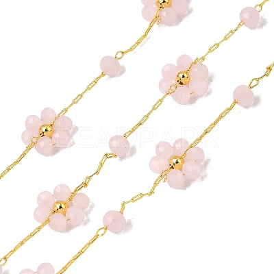 Brass Flower Link Chains CHC-H114-08G-01-1