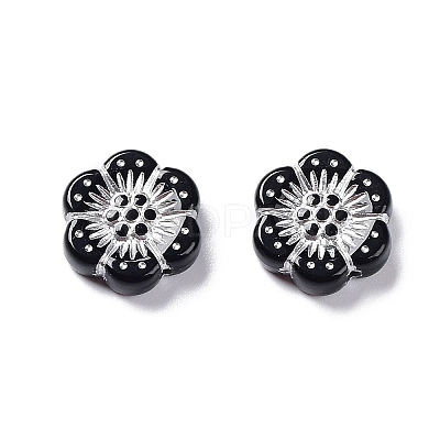 Black Opaque Acrylic Beads OACR-G016-32B-1