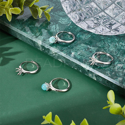 6Pcs Brass Adjustable Ring Findings KK-GO0001-42-1