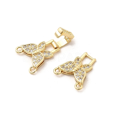 Brass Micro Pave Clear Cubic Zirconia Watch Band Clasps KK-A266-23G-1