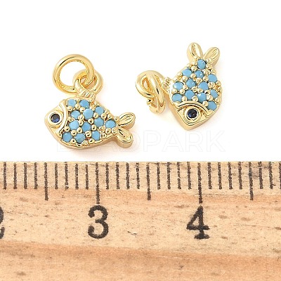 Brass Micro Pave Cubic Zirconia Pendants X-KK-U056-19G-1