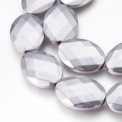 Electroplated Non-magnetic Synthetic Hematite Beads Strands G-P392-V02-1