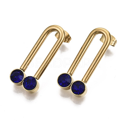 201 Stainless Steel Stud Earrings X-STAS-R115-27A-G-1