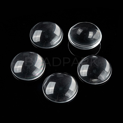 Transparent Glass Cabochons X-GGLA-R026-20mm-1